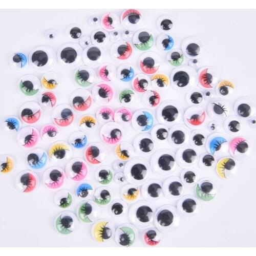 100pcs 5/8/10/12mm Self-adhesive Googly Wiggle Eyes For Crafts DIY Dolls Accessories Eyes