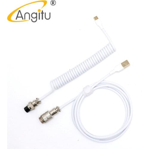 Single Sleeved Mechanical Keyboard USB Aviator Coiled USB C Type C Cable