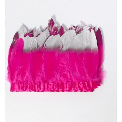 Natural plum red goose feather spray silver head made of 2 meters cloth edge DIY shopping show costume skirt decoration
