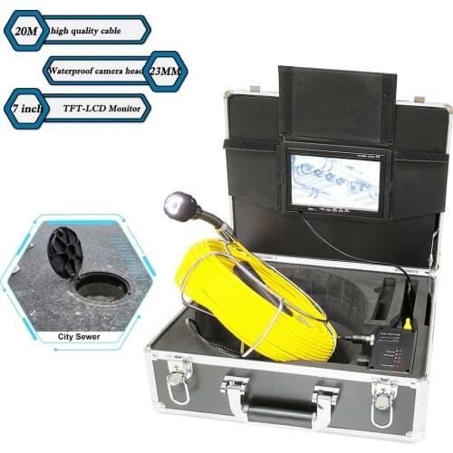 New 7inch DVR Snake Sewer Video Endoscope Camera Pipe Pipeline Drain Well Wall Underwater Inspection Camera System 20M