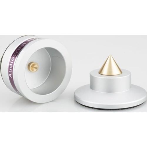 High Quality 4PCS Aluminium Black & silver Shockproof Spike+Pad Isolation Stand HiFi Amplifiers