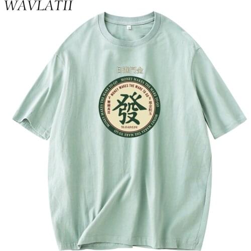 WAVLATII 2021 New Lady Classic Printed T-shirt Women Summer Cotton White Black Tops Tee Cute Short Sleeve Female Tshirts WT2125