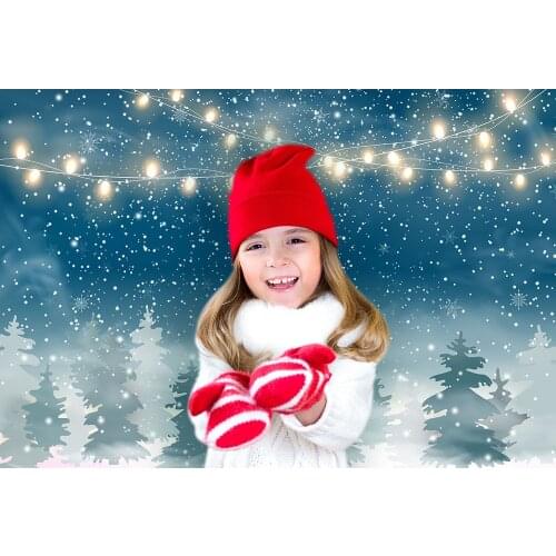 Winter Starry Sky Photo Background Glitter Snow Photography Backdrop Pine Forest Backdrop Children Newborn Portrait Background