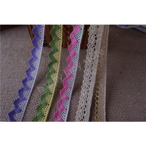 15yards polyester and gold thread Crochet Cotton Cluny Crochet Lace Trim Edging Wedding Sewing wholesale