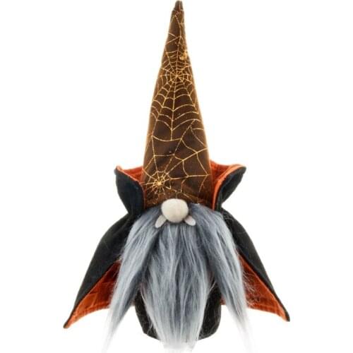 2 Pcs Halloween Vampire Gnome Doll Cloak Witch Ornament Cute Cartoon Dwarf Elf Home Decor Shelf Decorations Festive M17D