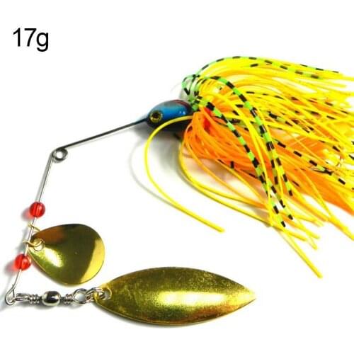 3D Fishing Lures Eyes Willow Blade Spinner Bait Buzzbait Fishing Lures Bass Tackle Hook with Rotating Metal Sequins