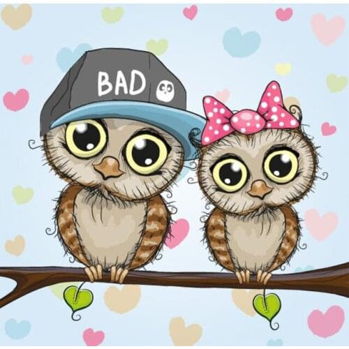 5D Icon Diamond Embroidery cartoon owl DIY Diamond Painting Cross Stitch Needlework Mosaic Full Drill Rhinestone Decor Painting