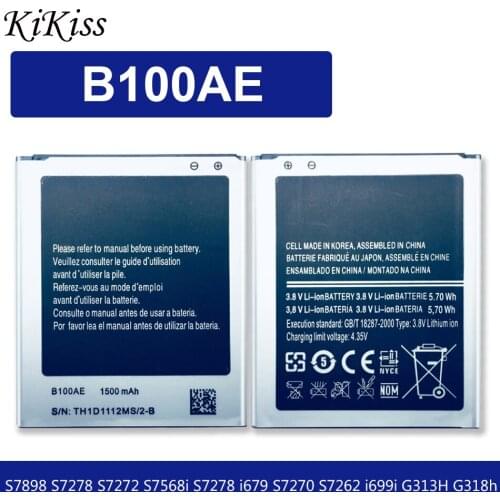 B100AE Battery for SAMSUNG GALAXY Trend 2 GT-S7898,S7270,S7392,S7390 I679,GT-S7262,SM-Z130H,SM-G318H I699i G313H G318h S7270