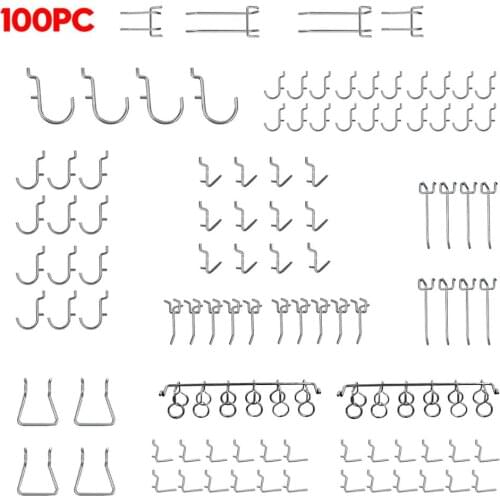Areryoushop 100Pc Pegboard Hook Assortment Kit Storage Shop Garage Organizing Tools Hanger
