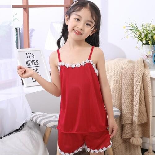 Children summer sweet Pajamas suit comfortable Girls Sleepwear Baby long-sleeved t-shirts soft kids Pajamas gift for