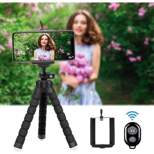 Flexible Tripod Phone Holder for iPhone Xiaomi Sponge Octopus Mobile Phone Stand Smartphone Tripod for Camera Bluetooth Remote