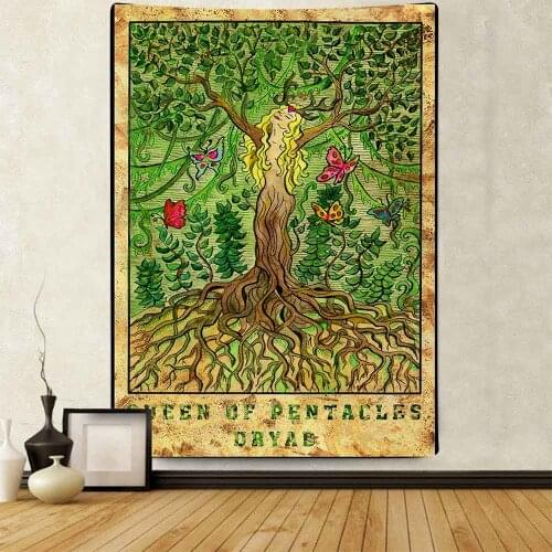 Simsant Tarot Tapestry Astrology Europe Divination Art Wall Hanging Tapestries for Living Room Home Blanket Dorm Decor