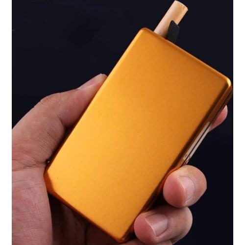Creative Automatic Ejection Holder Metal Box Aluminum Pocket Cigarette Case Fashion Cigarette Accessories Smoker Tools Gift