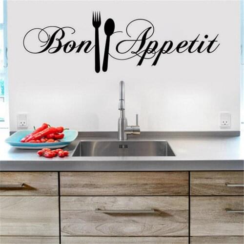 Kitchen PVC Wallpaper Wall Stickers Knife And Fork Removable Wall Decal Family Home Sticker Kitchen Mural Art Home DecorAY1880