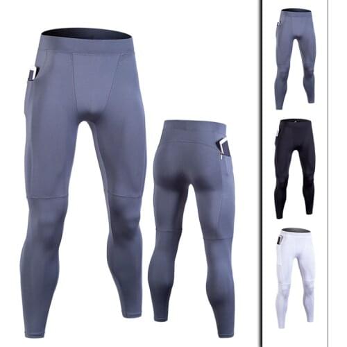 2020 Men Compression Pants Pocket Running Tights Sport Leggings Men GYM Running Pants Jogging Man Sportswear Fitness Trousers