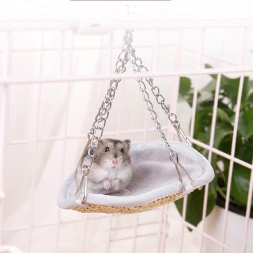 Small Pet Hammock Hamster Round Cage Mat House Mini Cage Hanging Bird Bed House Household Pet Accessories Kit