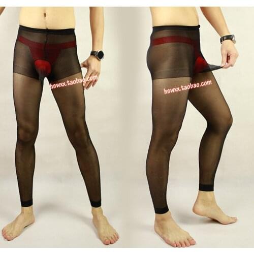 Male sexy ultra-thin transparent ultra-thin stockings cos rompers jj sets masturbation black incarcerators socks