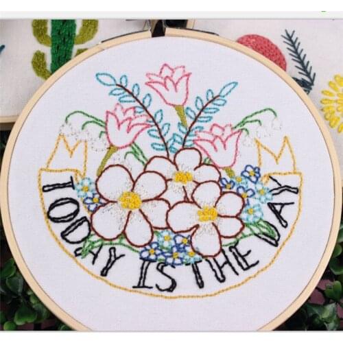 Hand-made embroidery Hand-created diy kit fabric material pack novice beginner introduction European three-dimensional