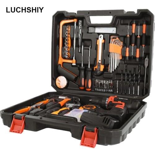 12V 16.8V 25V Brushless Electric Drills Cordless Screwdrivers 92 / 102PCS Set Impact Electric Screwdrivers Drill Power Tools Set