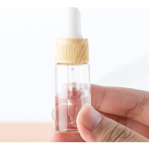 Newly Wood Grain Empty Glass Dropper Split Charging Bottle Sample Essential Oil Liquid Makeup Cosmetics Travel Refillable Vial