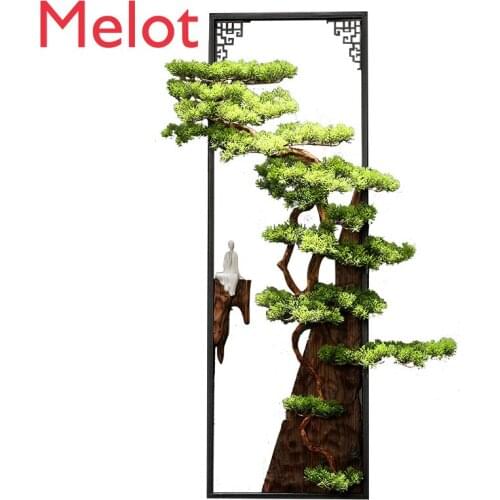 New Chinese Style Iron Wall HangingLiving Room Room Background Wall Three-Dimensional Decoration Greeting Pine Pendant