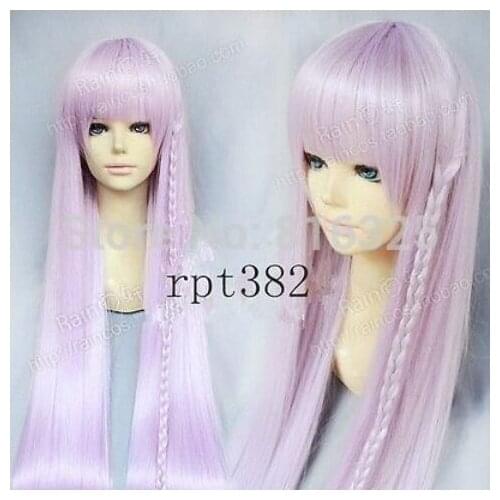D&%M32698 >Super Dangan Ronpa Sakina Long Light Purple Cosplay Wig Party Wig 100cm