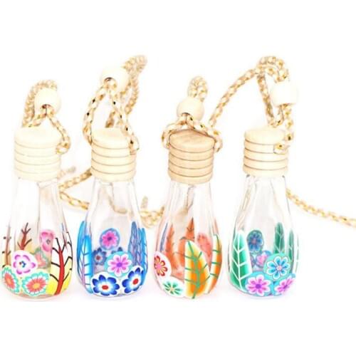 Wholesale 12ml Polymer Clay Essential Oil Vials for Car Decoration, Empty Glass Perfume Bottle