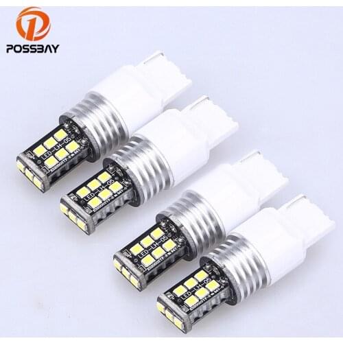 POSSBAY 4x Super Bright T20 LED 7440 15 SMD Light Car Tail Brake Stop Reserve Auto Lamp Bulb 12V Car Styling
