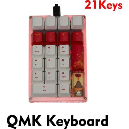 New Macro keyboard 21Keys Numpad Function Programming Programmable QMK Keyboard Mechanical Cherry Gateron Outemu Switch