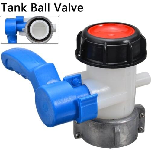 Tank Ball Valve Free Turning Aluminum Nut Plastic Container Outlet Control High Mechanical Acid Resistance Corrosion Resistance