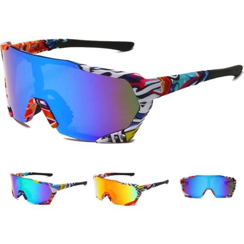UV400 Protection Cycling Sunglasses Mountain Bike Glasses Men Women Stylish Printing Outdoor Sports Goggles