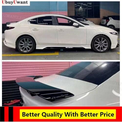 FOR Mazda 3 Axela Sedan 4Doors 2018 2019 2020 2021 Abs Exterior Rear SPOILER Trunk Lid Wing Tail Trunk Boot Wing Decoration Car