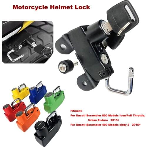 For Ducati Scrambler 400/800 Models sixty 2 2015+ Motorcycle Aluminum alloy Helmet Lock with 2 Keys Motorcycle Accessories