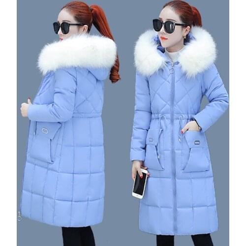 Winter Jacket Women Parker New Hooded Fur Collar Long Outerwear Cotton Padded Jacket Thicke Large Size Winter Coat Women Clothes