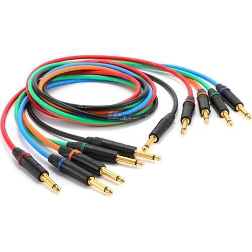 1Pcs DIY customized finished canare audio cable neutrik gold-plated large two-core TS plug musical instrument cable