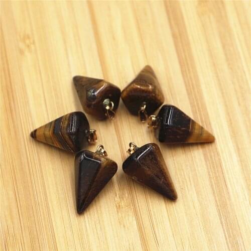 12pcs/batch Free Shipping Fashion Top Quality Tiger Eye Multi-faceted Pendant Jewelry Making Wholesale