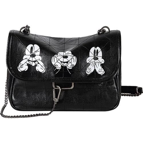 2020 Disney mickey mouse pu messenger shoulder bag female mini Girls coin purse fashion Mickey pattern chain bag Christmas Gift