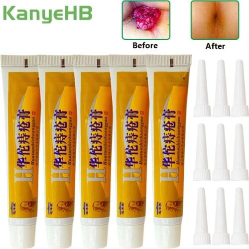 5Pcs HuaTuo Hemorrhoids Ointment Crack Anal Internal External Anal Fissure Painkiller Plaster 100% Original Chinese Herbal Cream