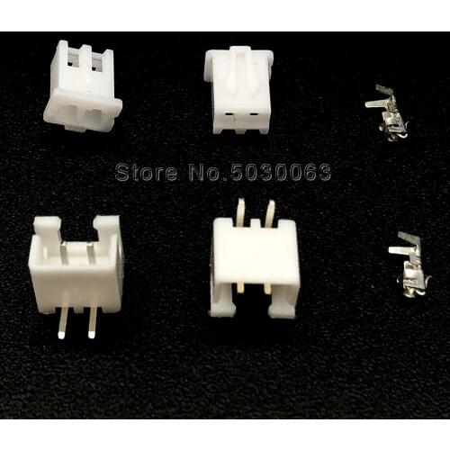 50Sets XH2.54 XH-2AW 2Pin 2p Wire Connector 2.54mm 90 degrees Curved Bending needle Terminal Kit/Housing/ Pin Header JST TJC
