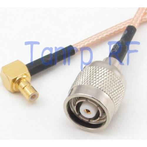 8in RP TNC male plug to SMB male plug right angle RF adapter connector 20CM Pigtail coaxial jumper cable RG316 extension cord