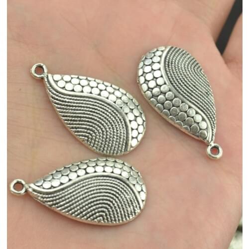 Free Shippin 10 pcs31*17 mm antique silver color Alloy Water droplets charms Pendant Jewelry Findings B129