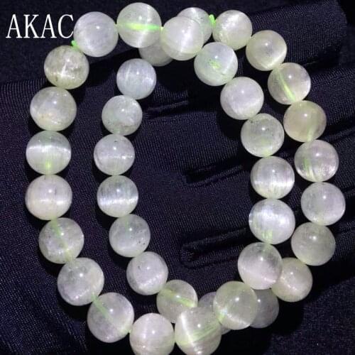 AKAC Approx10+-0.3mm Natural green kunzite bracelet beads for diy making for women bracelet