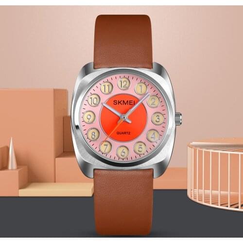 2020 NEW Phone Number Style SKMEI Q029 Fashion Women Quartz Watch Waterproof Leather Strap Dress Gift Clock Relogio Masculino