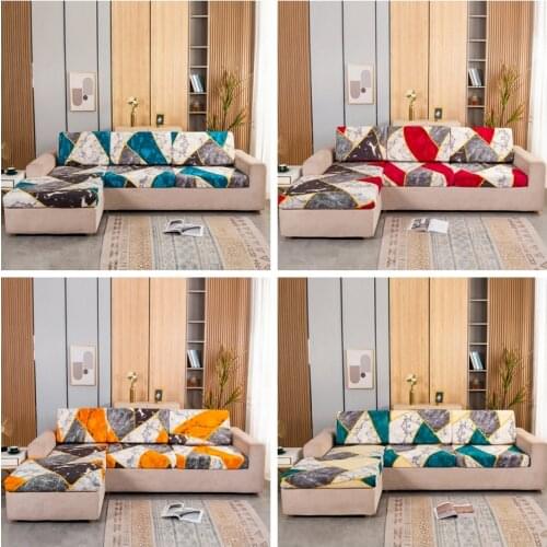 Geometric Sofa Cushion Cover 1/2/3/4 Seats Suit L shape Sofa Elastic Corner Spandex Sofa Slipcover Tight Soft Chair Protector