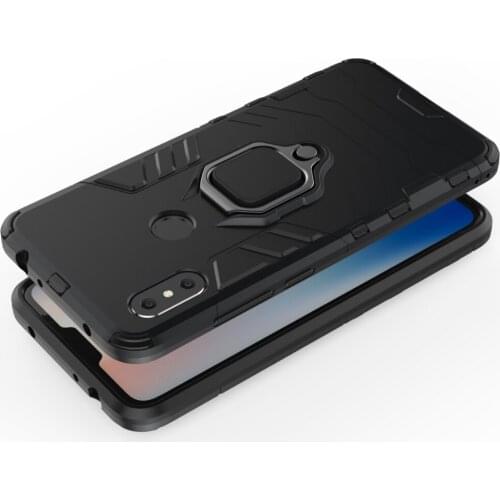 For Xiaomi Redmi Note 6 Pro Case With stand Ring Silicone+PC Armor shockproof Protect back cover case for xiaomi redmi note 6pro