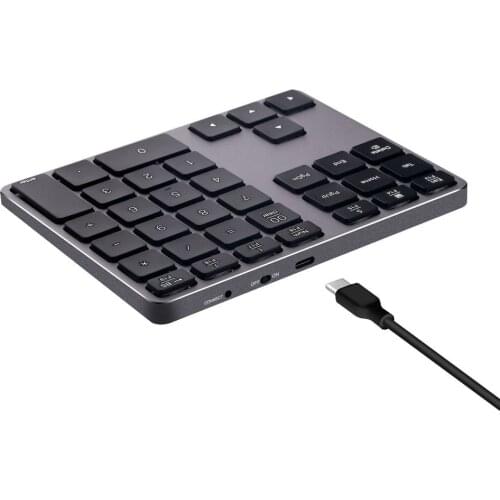 308BT Aluminum Alloy 35 Keys Bluetooth Wireless Numeric Keypad Digital Keyboard for Windows IOS Mac OS Android Tablet Laptop