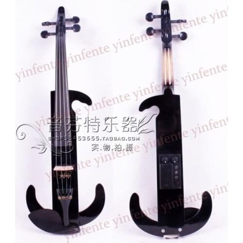Quality electro-acoustic violin electronic violin black wood ebony