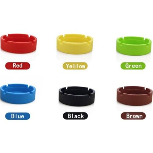 Creative Portable Rubber Ashtray Silicone Cigarette Smoking Bedroom Round Smoke Bin Cigarette Cigar Pipe Holder Anti-scalding