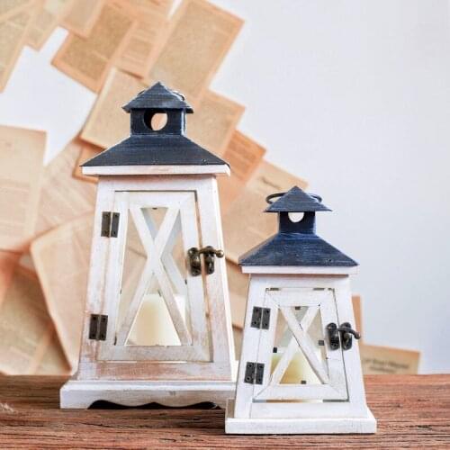 Creative Windproof candle holder modern wood color cone candle holder wind lamp Candlestick balcony living room cafe decoration