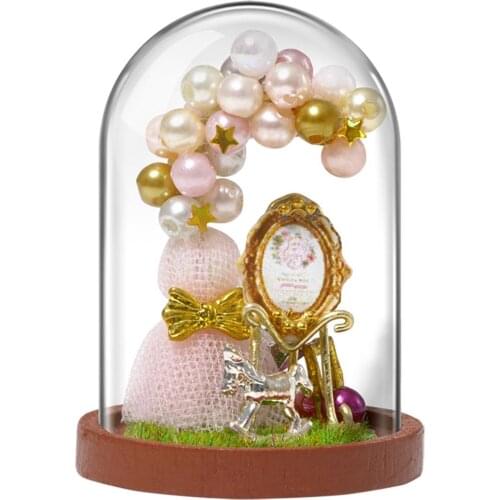 Doll House Furniture Wooden Miniature DIY Kit with Dust Cover Assemble Crafts Toy Best Birthday Gift For Children Girl